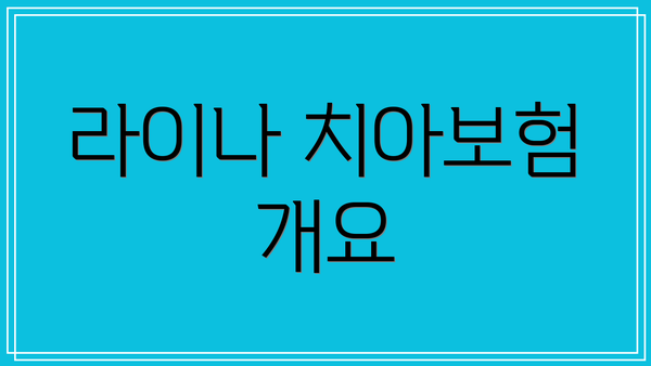 라이나 치아보험 개요