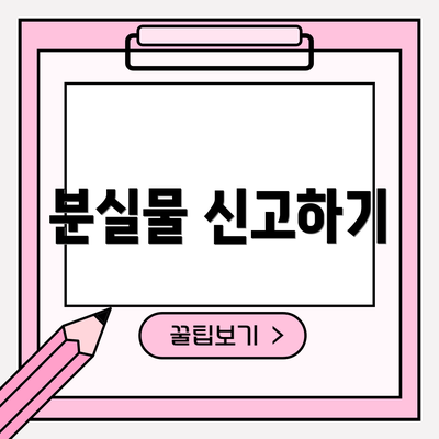 분실물 신고하기