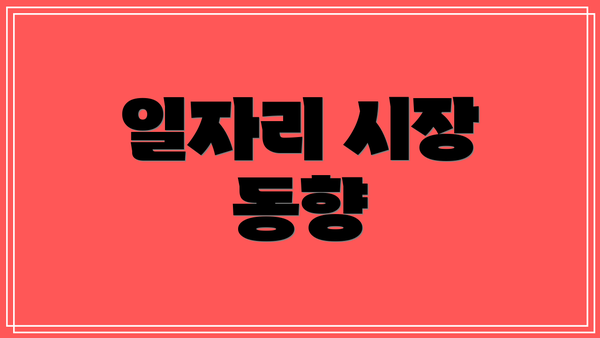 일자리 시장 동향