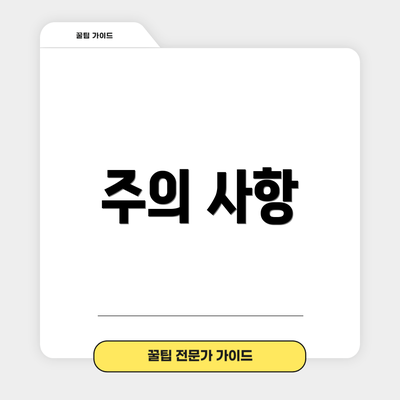 주의 사항