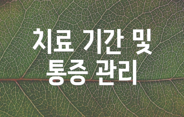 치료 기간 및 통증 관리