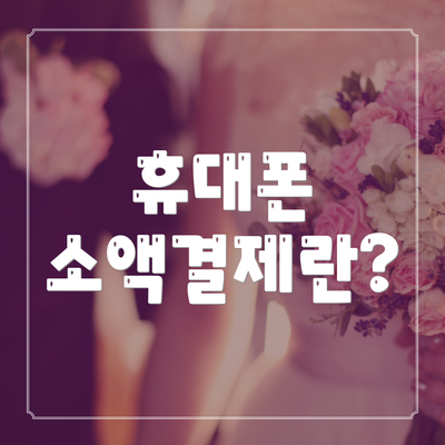 휴대폰 소액결제란?