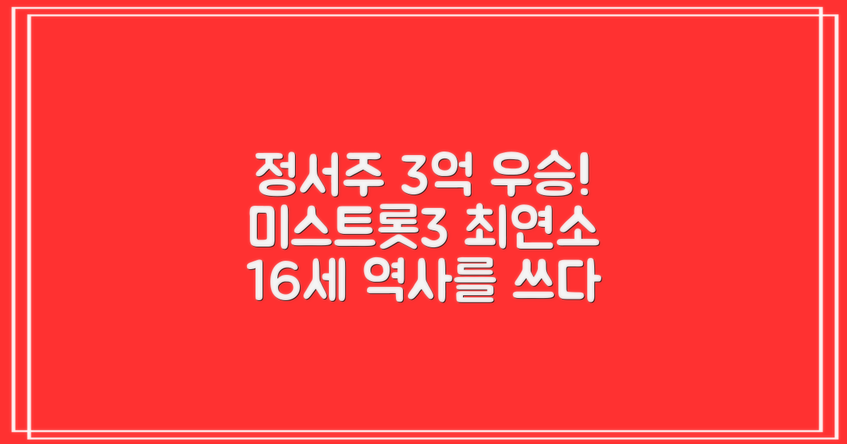 16세 정서주, 3억원 상금의 주인공! 미스트롯3 최연소 우승자로 역사를 쓰다