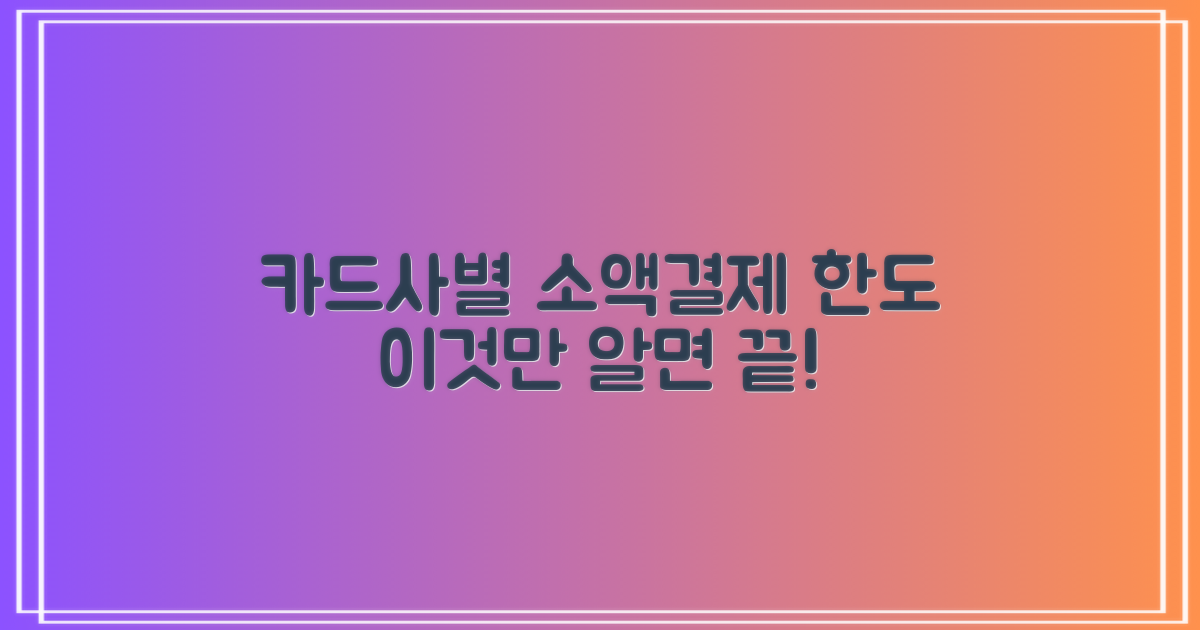 카드사별 소액결제 한도, 이것만 알면 끝!