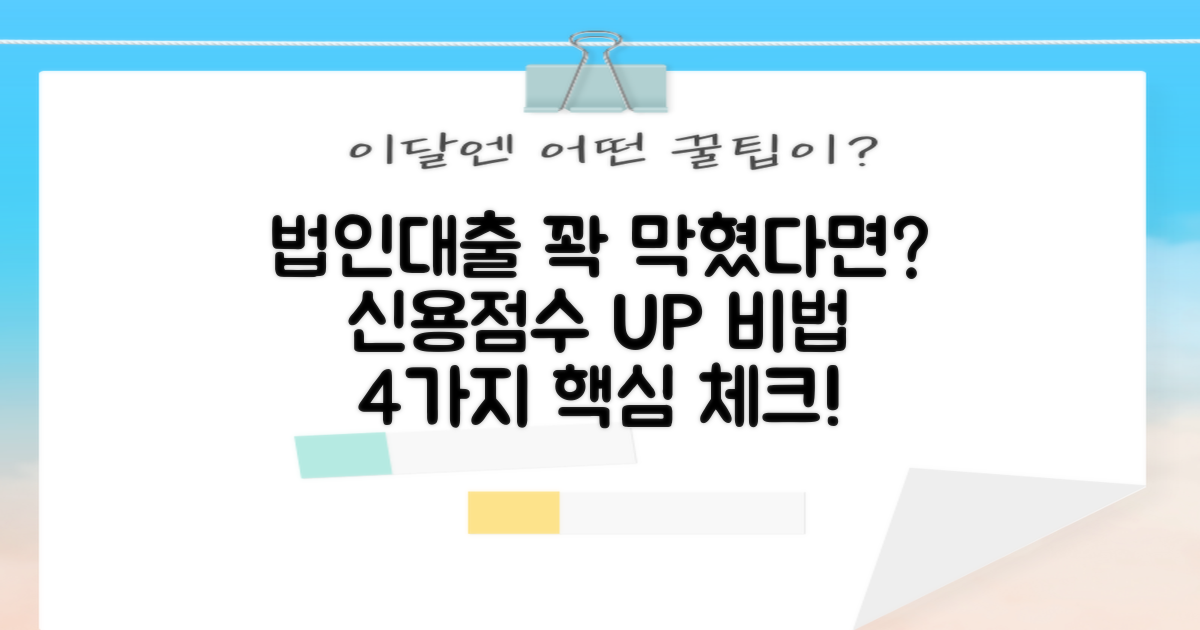 법인 대출, 신용 점수 때문에 막막하신가요? 4가지 핵심 체크포인트로 해결하세요!