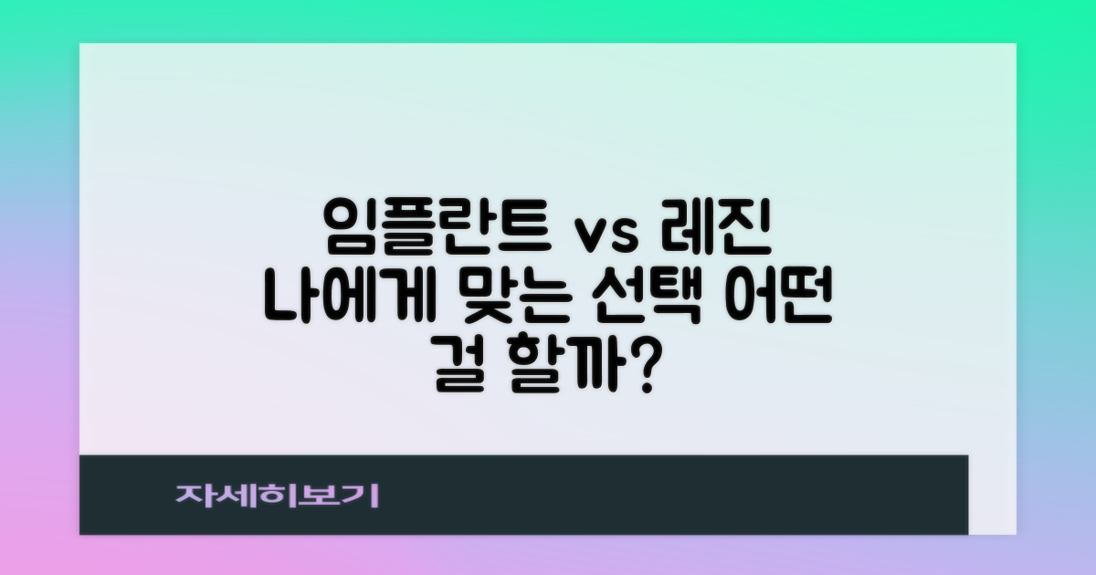 임플란트와 레진, 어떤 치료가 당신에게 더 적합할까요?