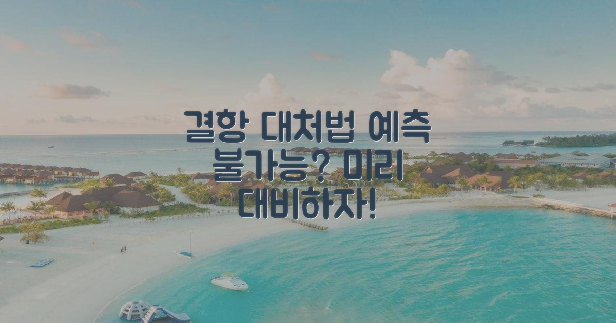 결항, 미리 대비할 방법은 없을까?