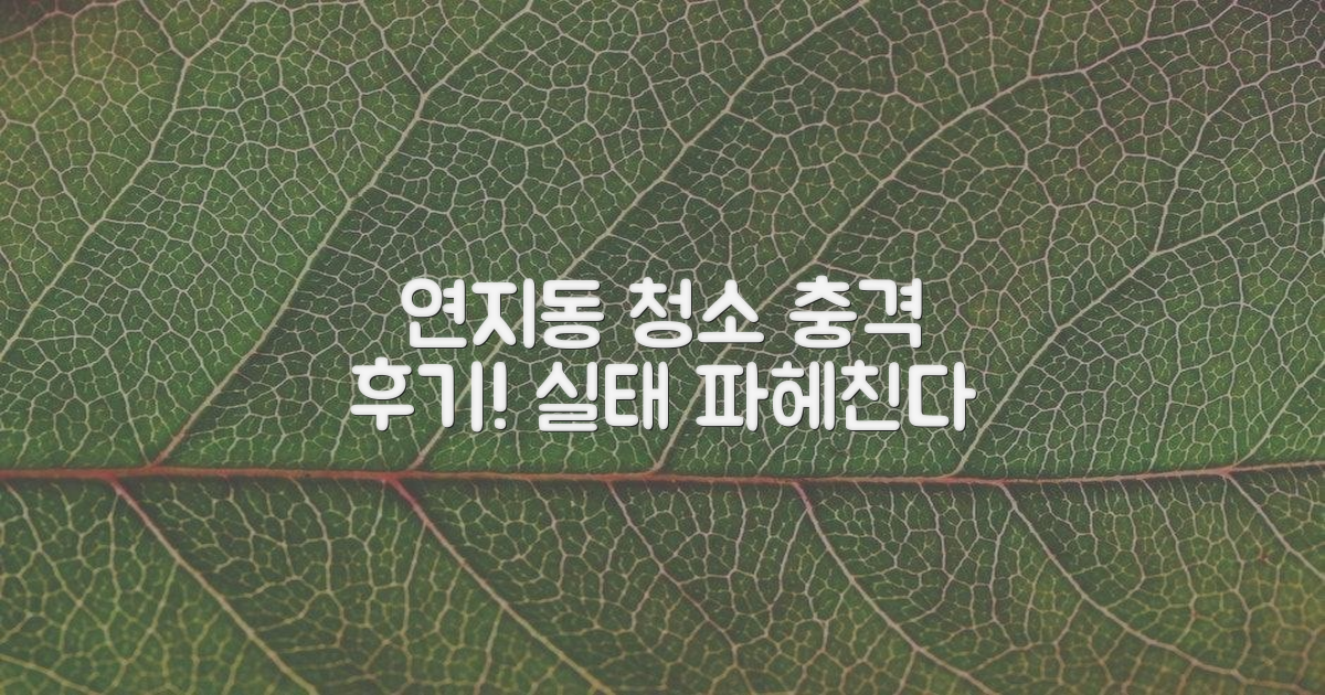 후기 통해 본 연지동 청소 실태