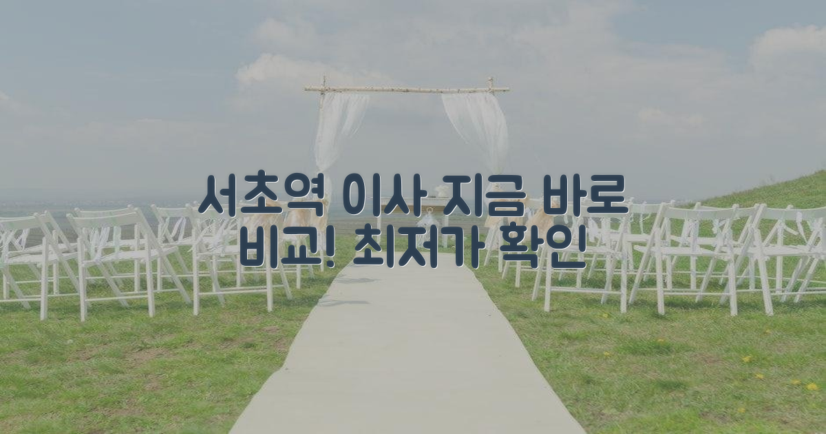 서초역 포장이사, 지금 바로 비교하세요!