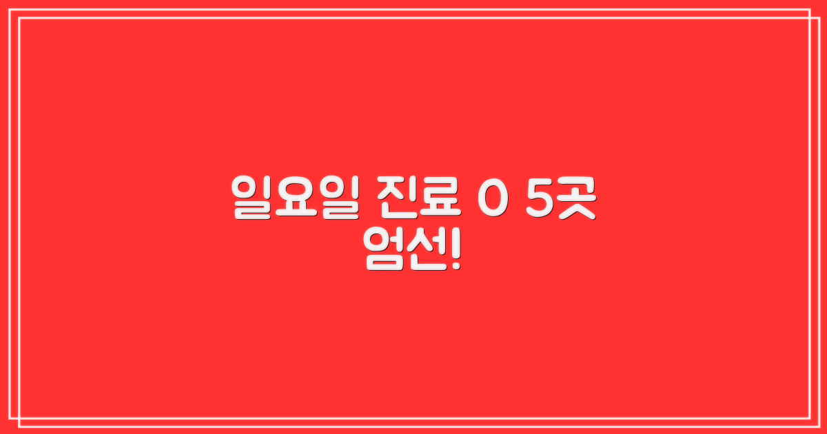 일요일 진료 가능한 5곳