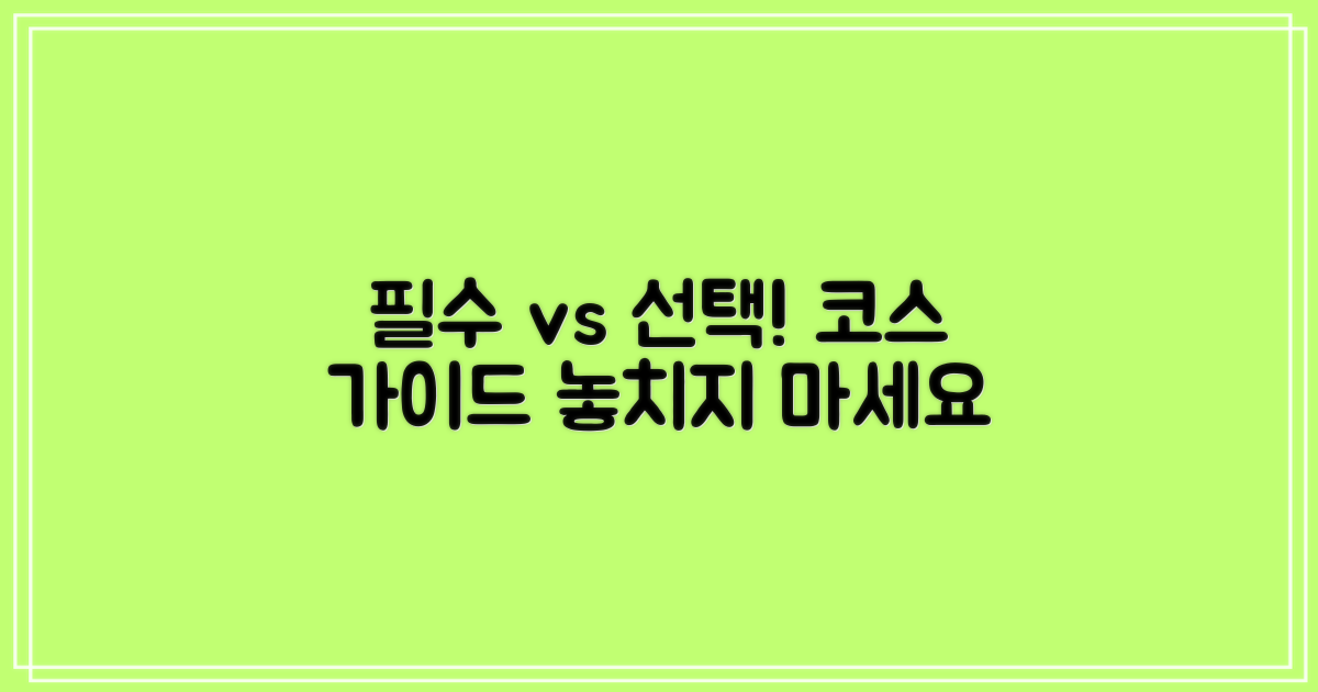 추천코스: 필수 vs 선택