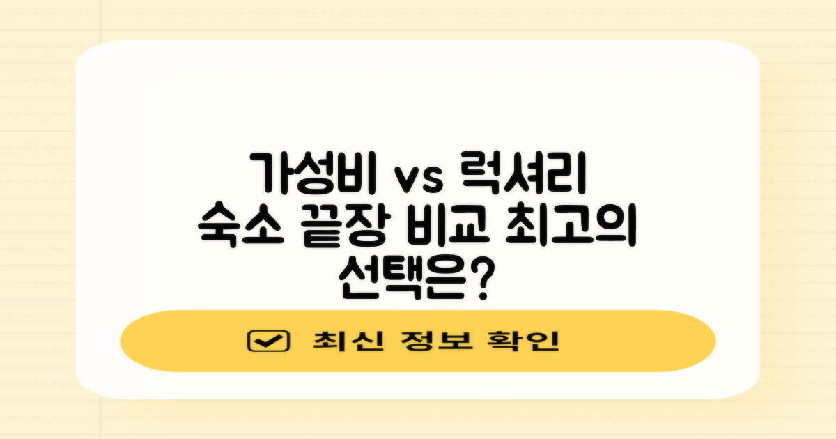 숙소 비교: 가성비 vs 럭셔리