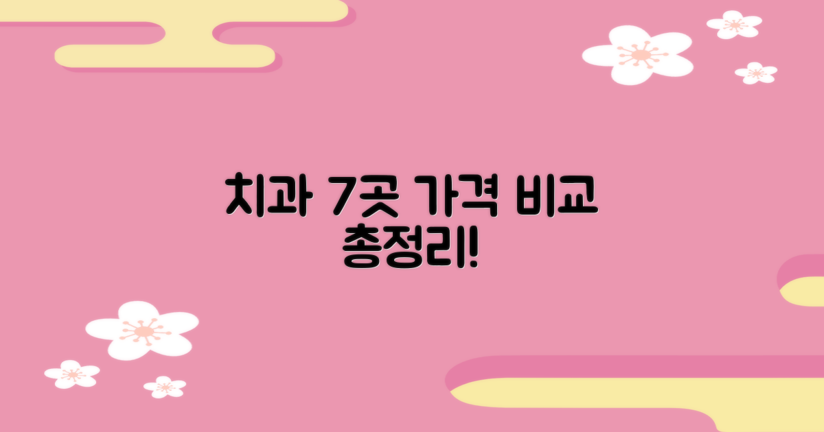 7개 치과, 가격 비교 총정리