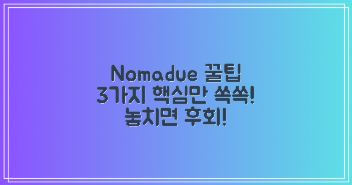 3가지 Nomadue 꿀팁