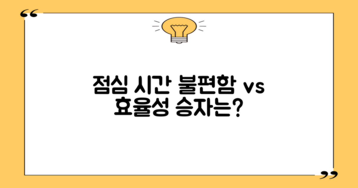 점심시간: 불편함 vs 효율성