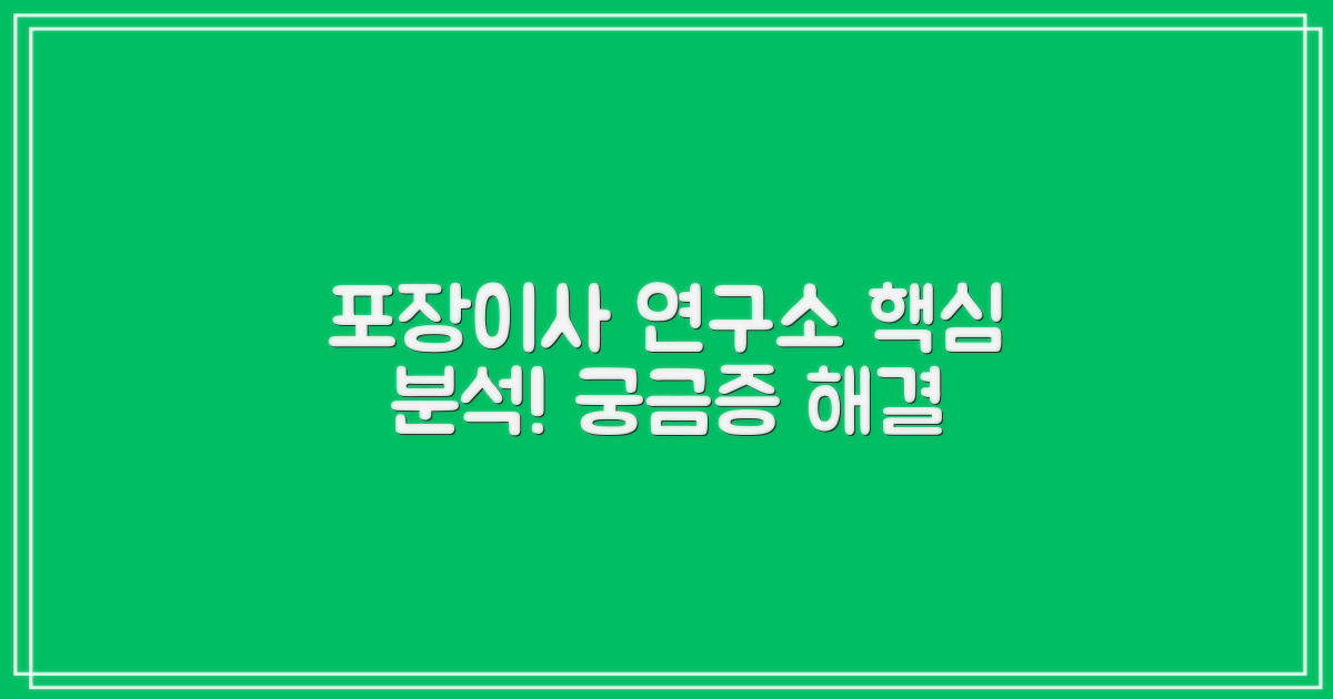 포장이사 연구소, 연관성은 뭘까?