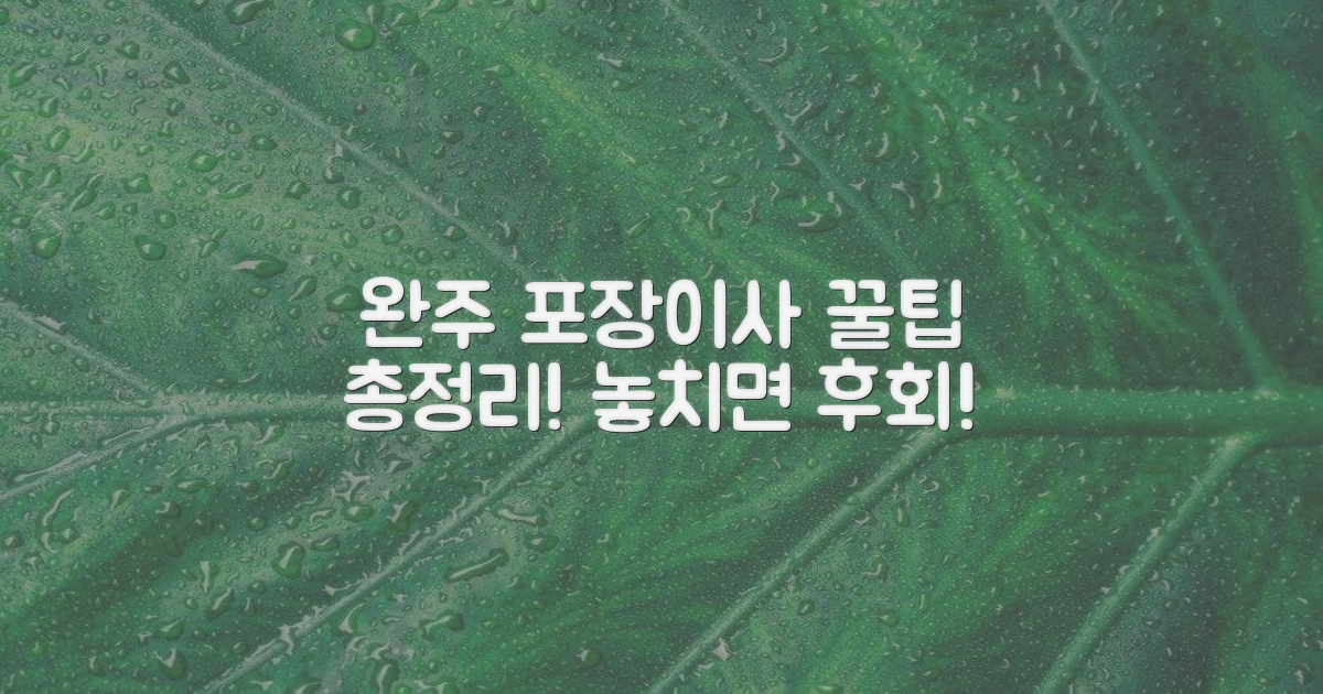 완주 포장이사 후기, 무엇을 봐야 할까?