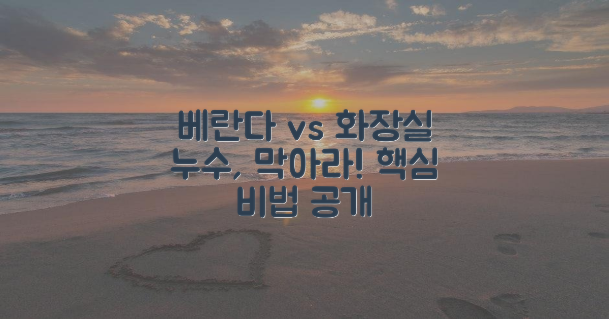 베란다 vs 화장실 누수 방지