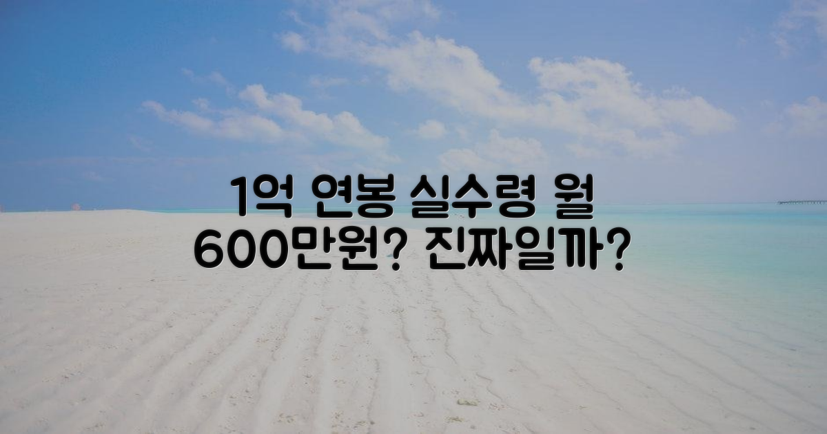 1억원 연봉 실수령액: 월 600만원?