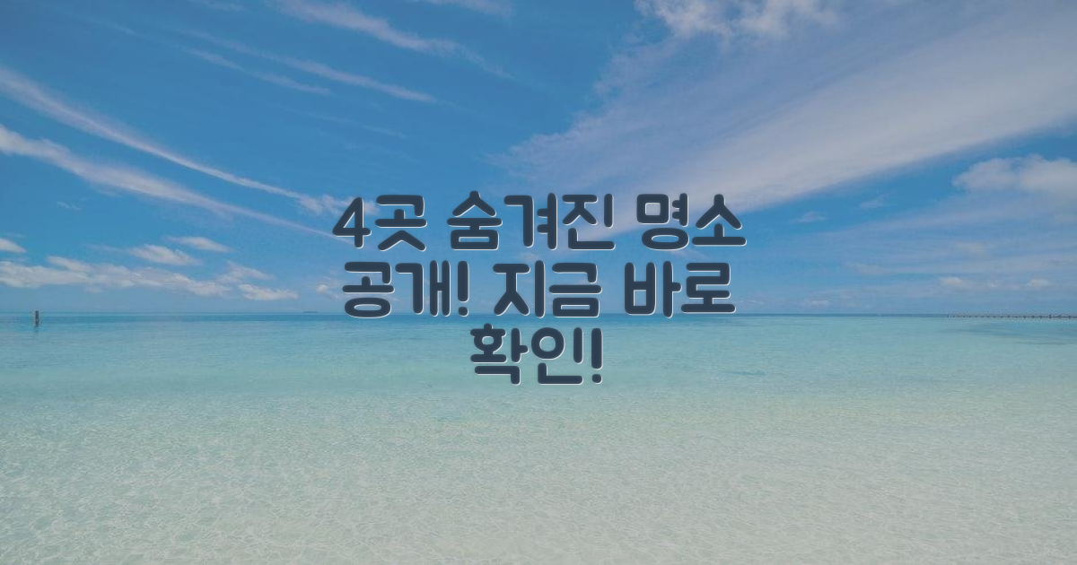 4가지 숨은 명소 공개