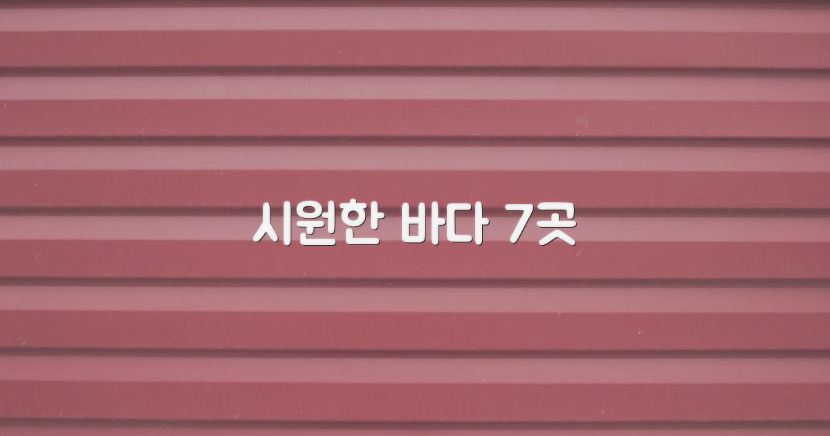 7가지 시원한 바다 추천