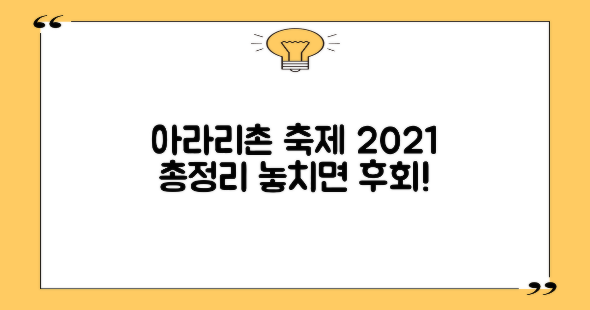 2021 아라리촌 행사 총정리