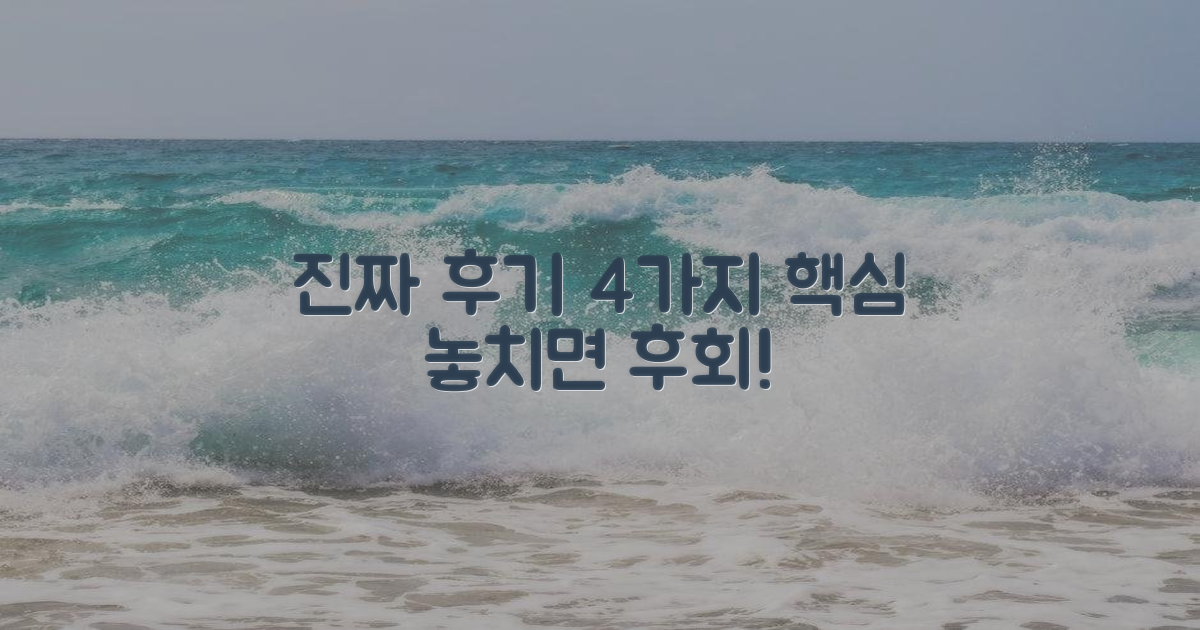 실제 후기 4가지 핵심