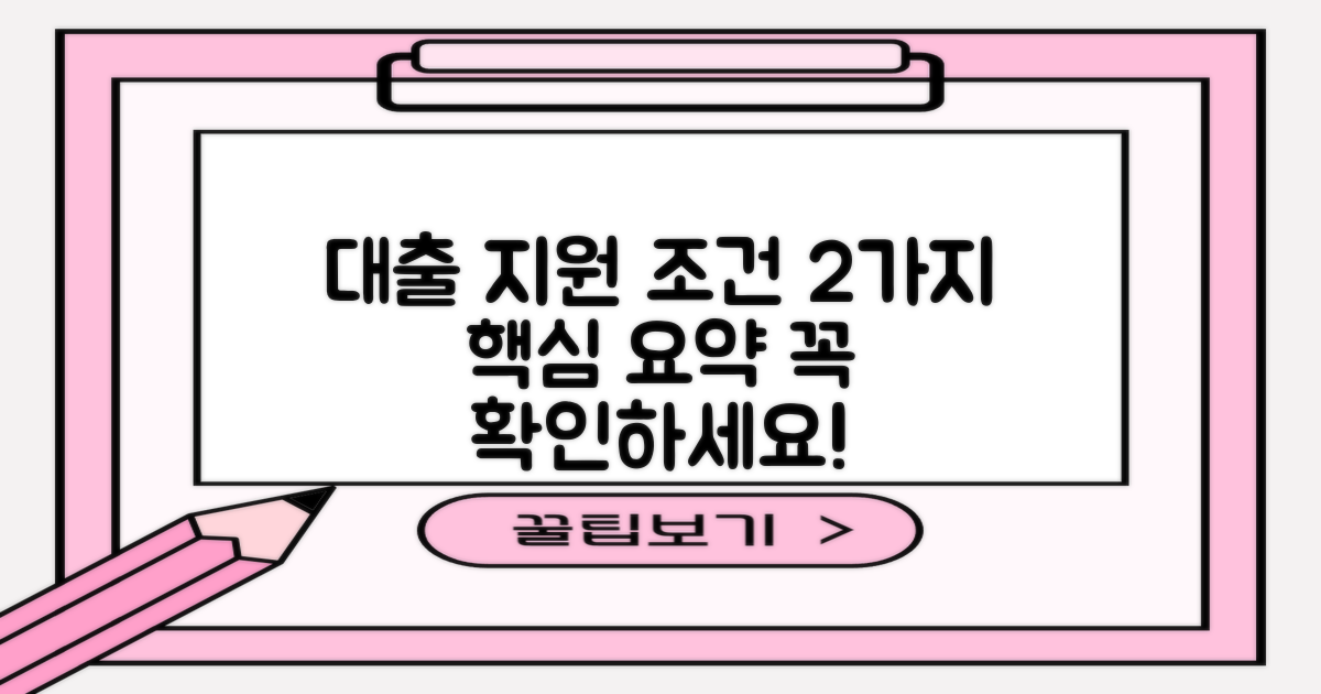 2가지 대출 지원 조건