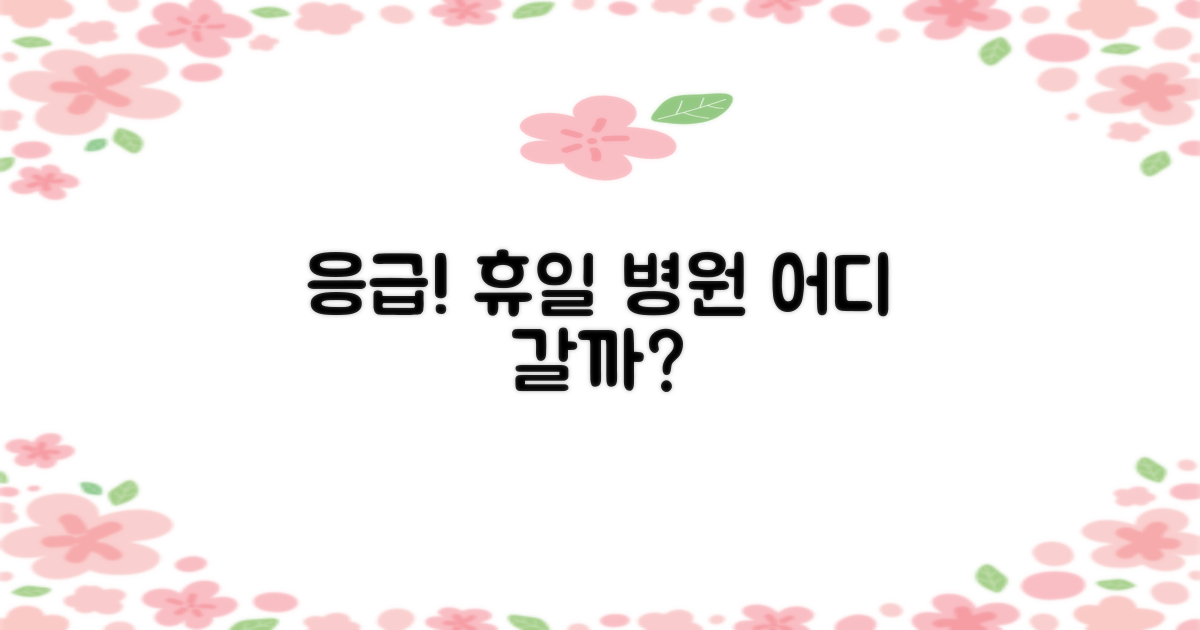 일요일, 공휴일 진료, 어디서 가능할까?