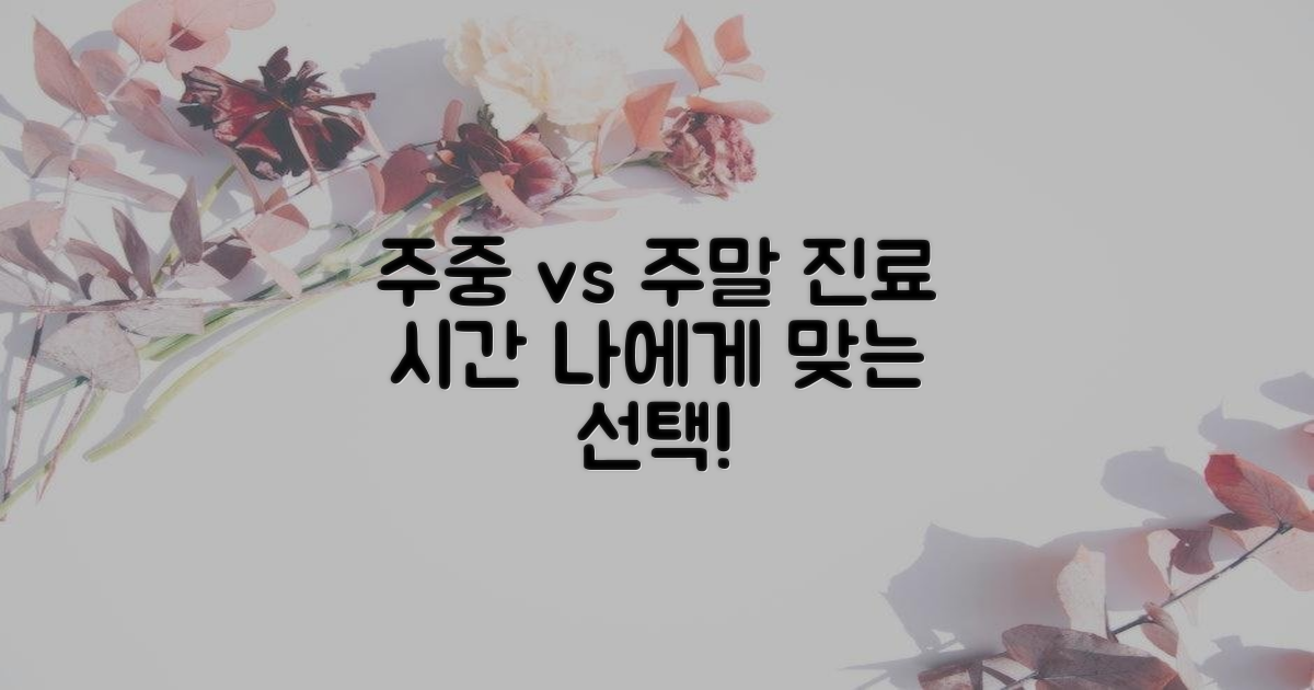 주중 vs. 주말 진료