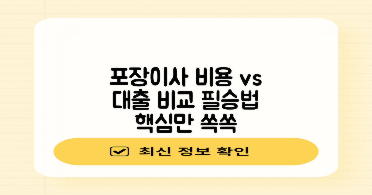 포장이사 비용과 대출 비교