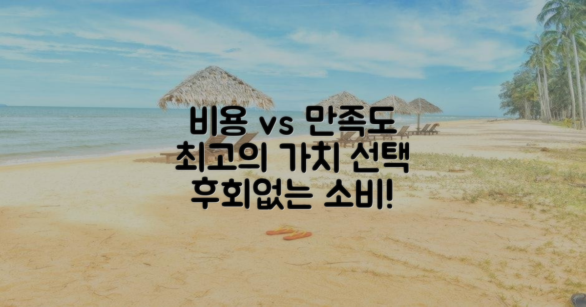 비용과 만족도, 가치 분석