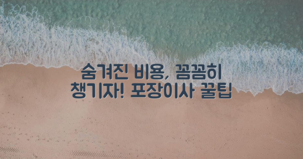 숨겨진 비용, 포장이사처럼 꼼꼼히