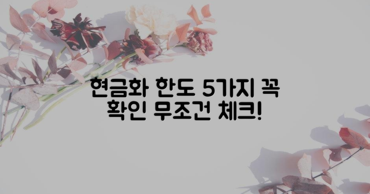 5가지 현금화 한도 체크