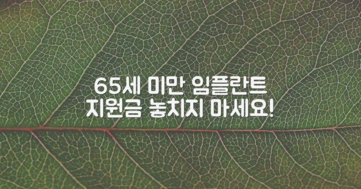 65세 미만 임플란트 지원금