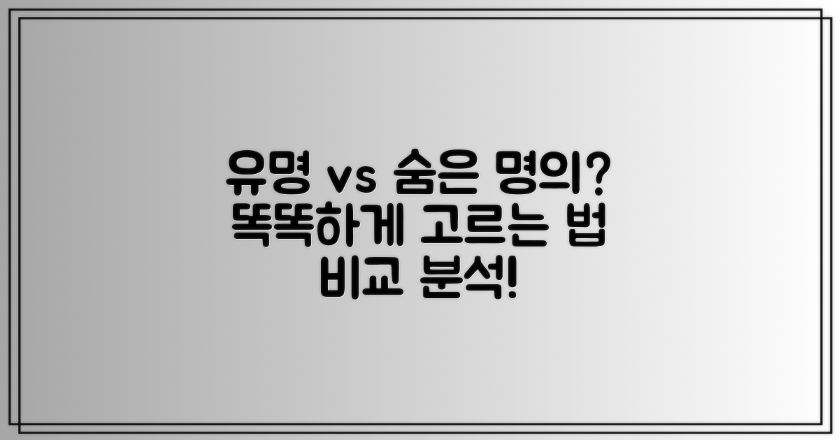 추천 비교: 유명 vs 숨은 명의