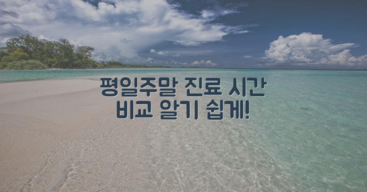 진료 시간: 평일 vs 주말/공휴일