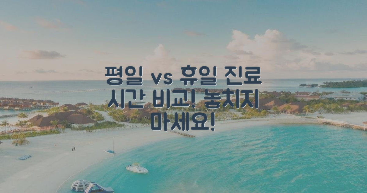 진료 시간: 평일 vs 휴일