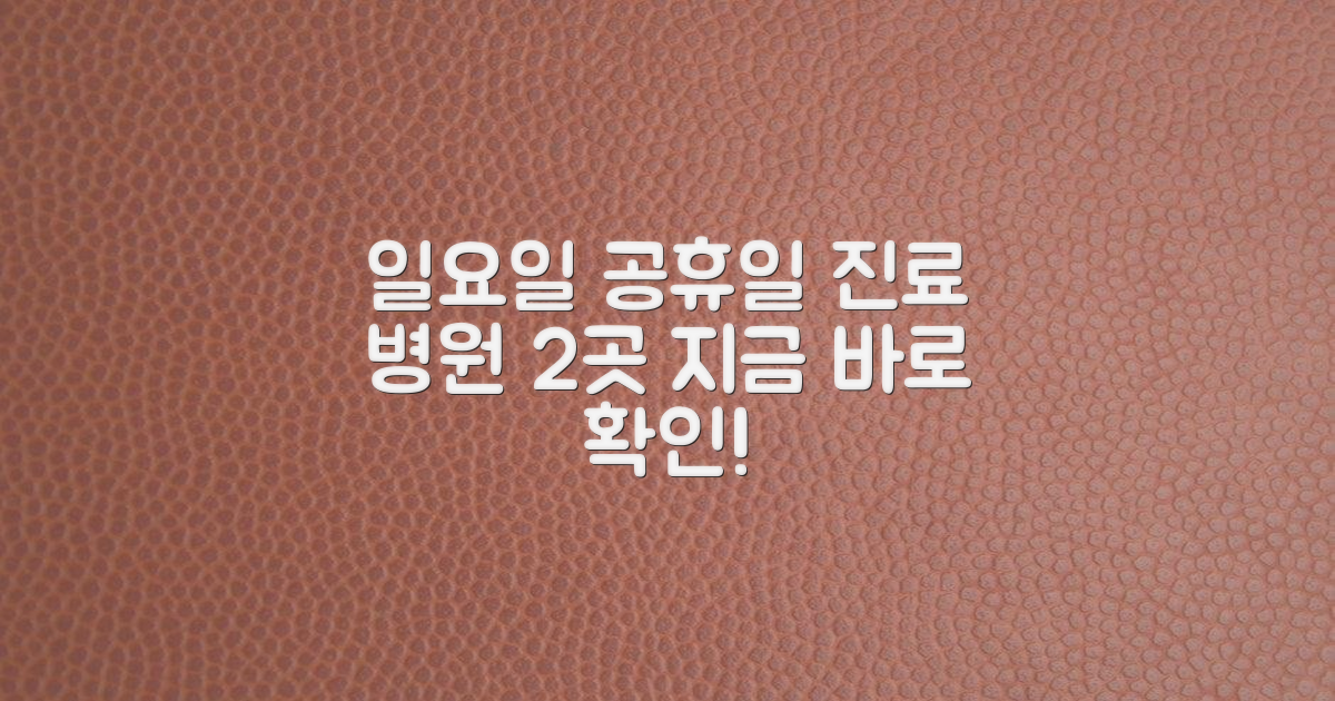 일요일, 공휴일 진료 2곳 안내